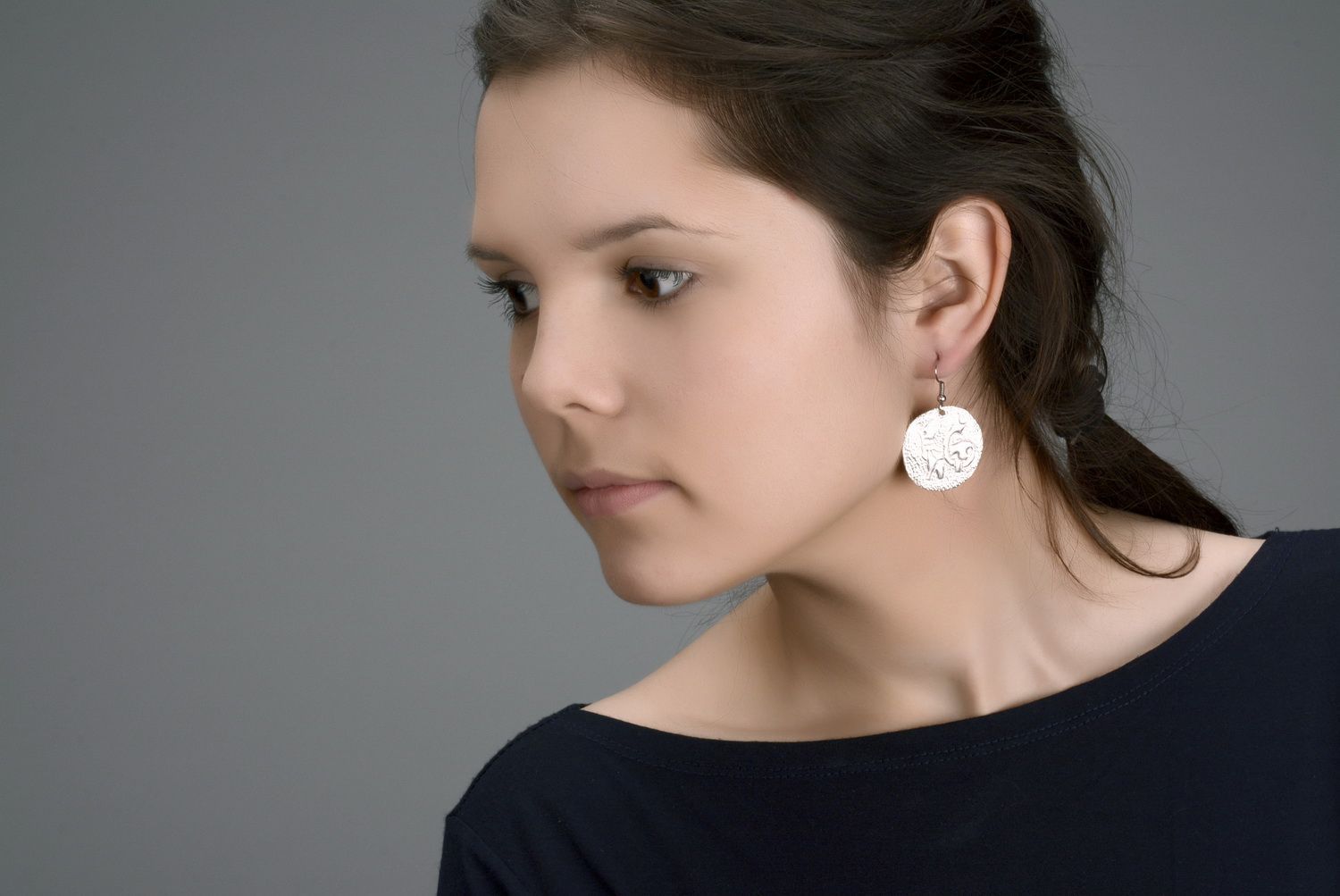 Metal earrings Simargles with silvering photo 5