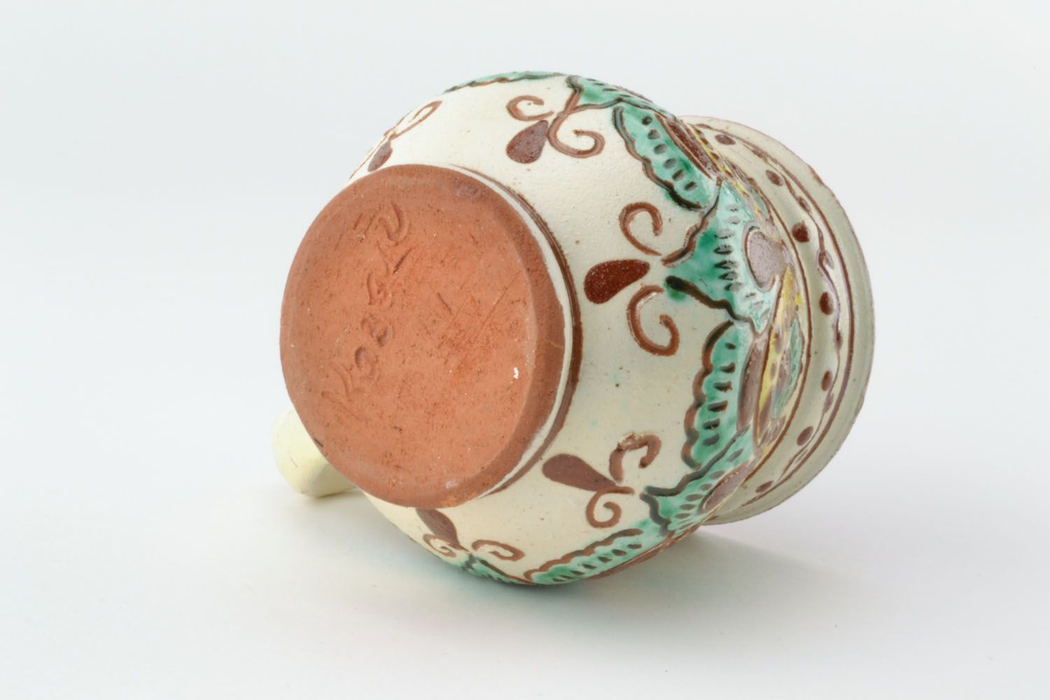Caneca decorativa  de cerâmica pintada feita à mão  foto 5
