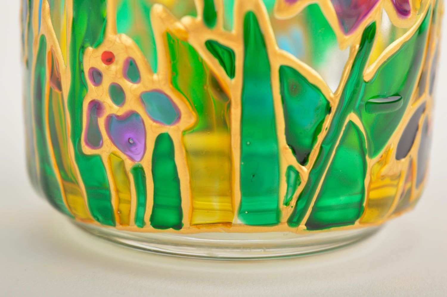 Tazza in vetro decorata a mano tazza decorativa dipinta decorazione d'interni foto 4