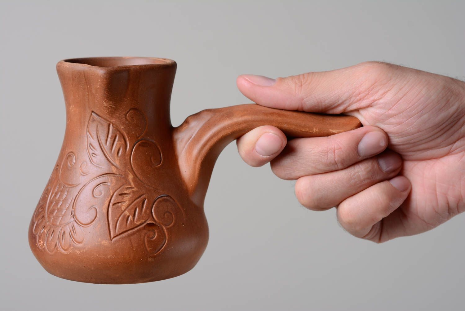 Керамический кофейный набор из 6 предметов турка и чашки фото 4