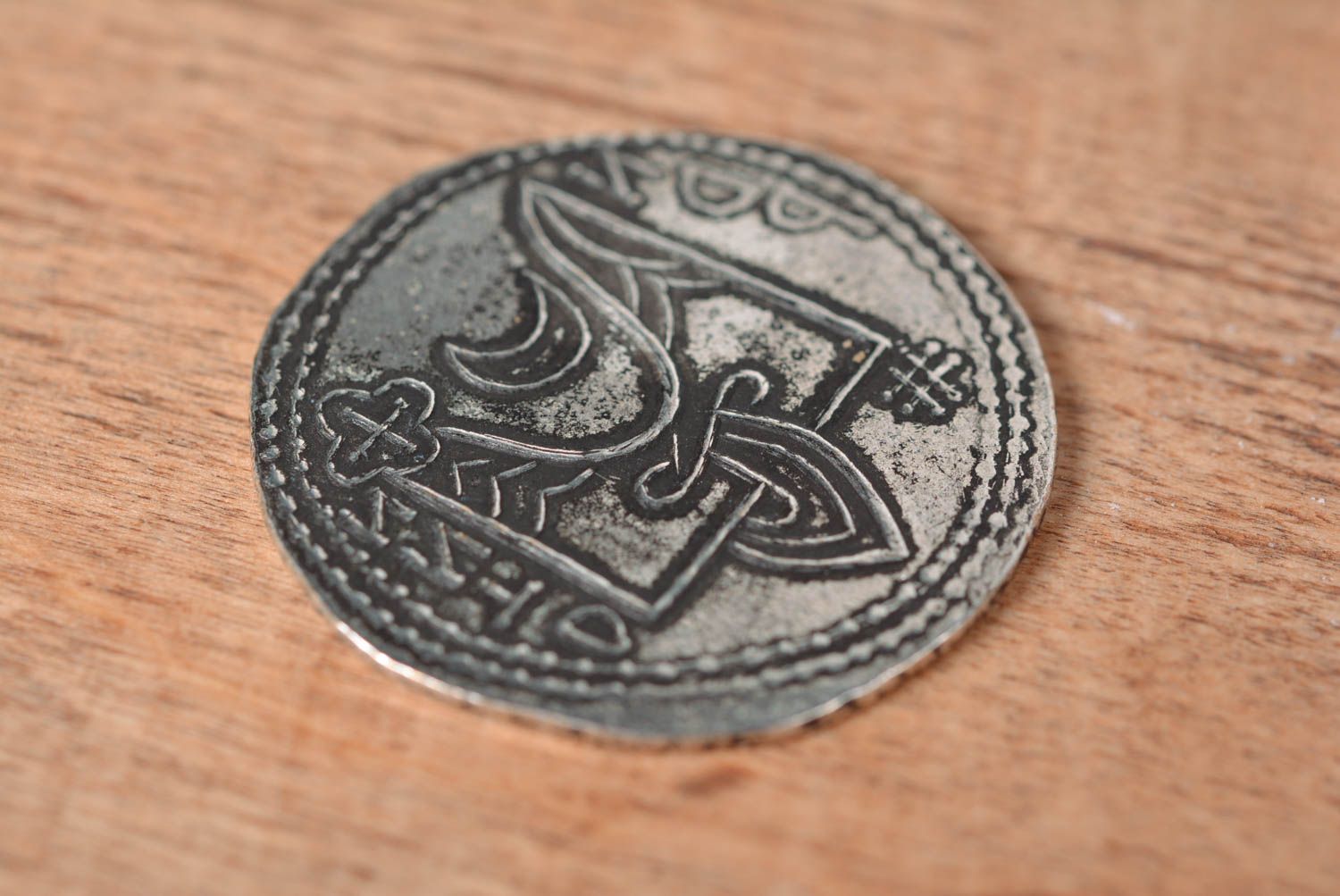 Копия монеты handmade редкая монета посеребренная старая монета Святополка фото 5