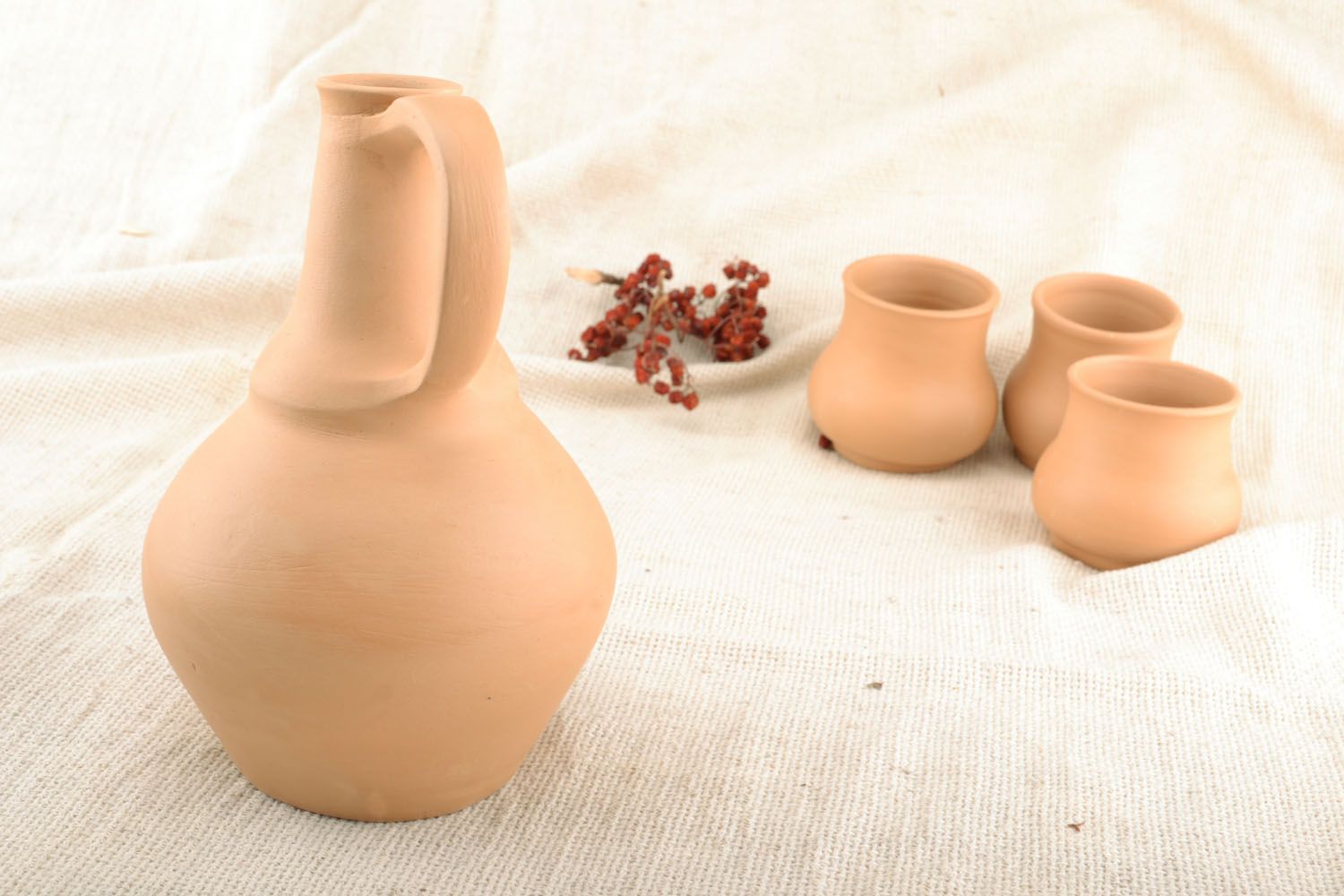 8,3 lb ceramic wine carafe in terracotta color with handle 2 lb photo 6
