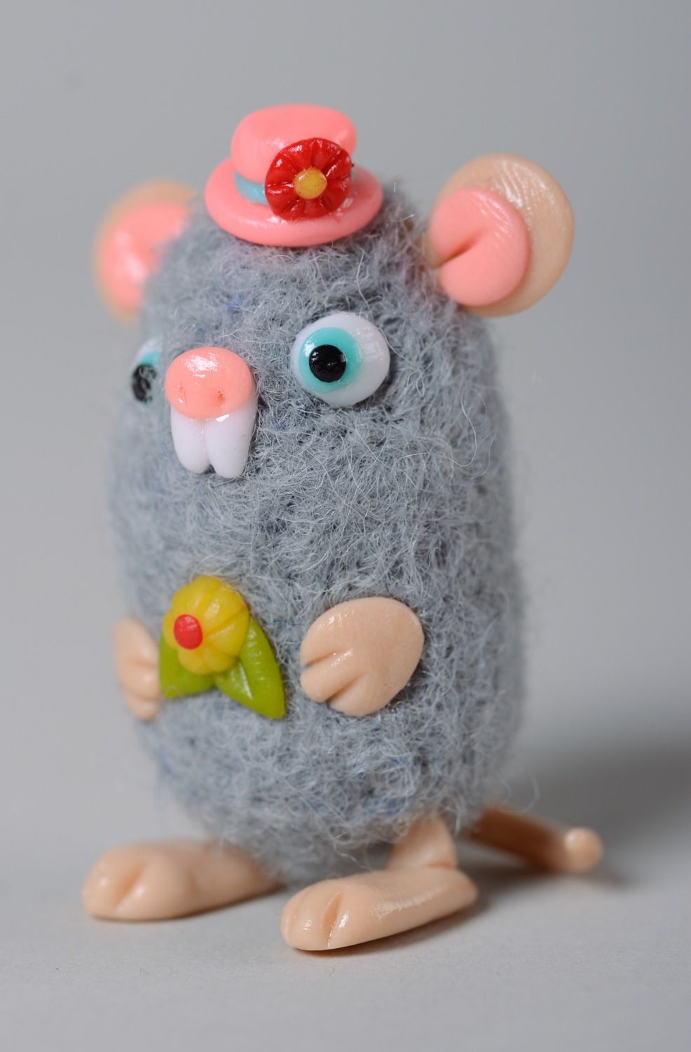 Homemade wool felted soft toy Mouse Girl photo 2