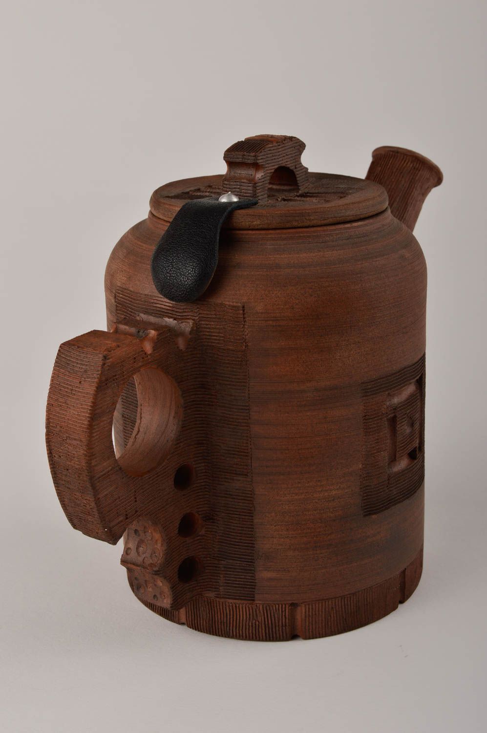 Заварной чайник ручной работы керамический чайник оригинальный глиняная посуда фото 4