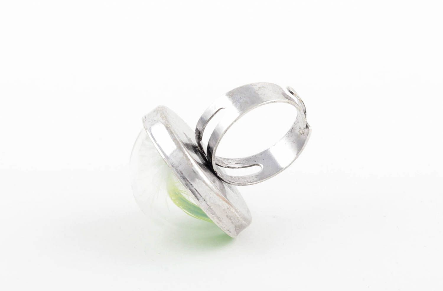 Кольцо ручной работы кольцо из металла с пером винтажное кольцо красивое фото 4