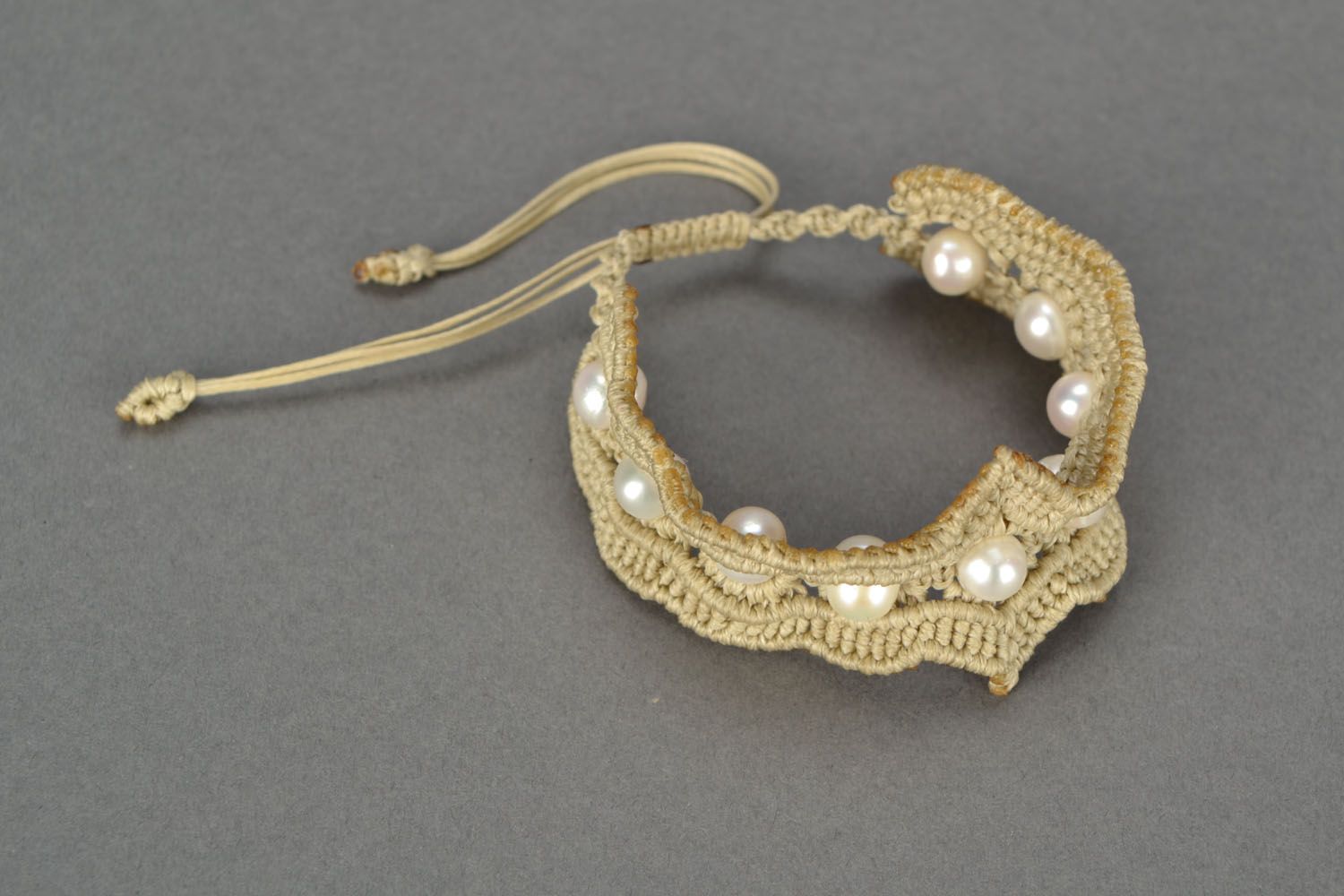 Woven pearl bracelet photo 3
