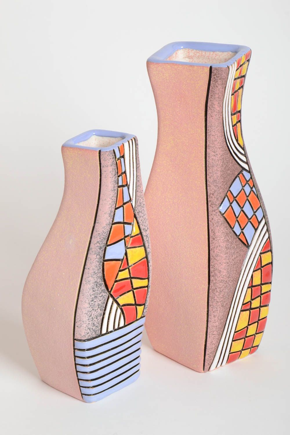 Handgemachte Keramik Designer Vasen für Haus Dekoration Geschenk für Frau 2 Stk foto 2