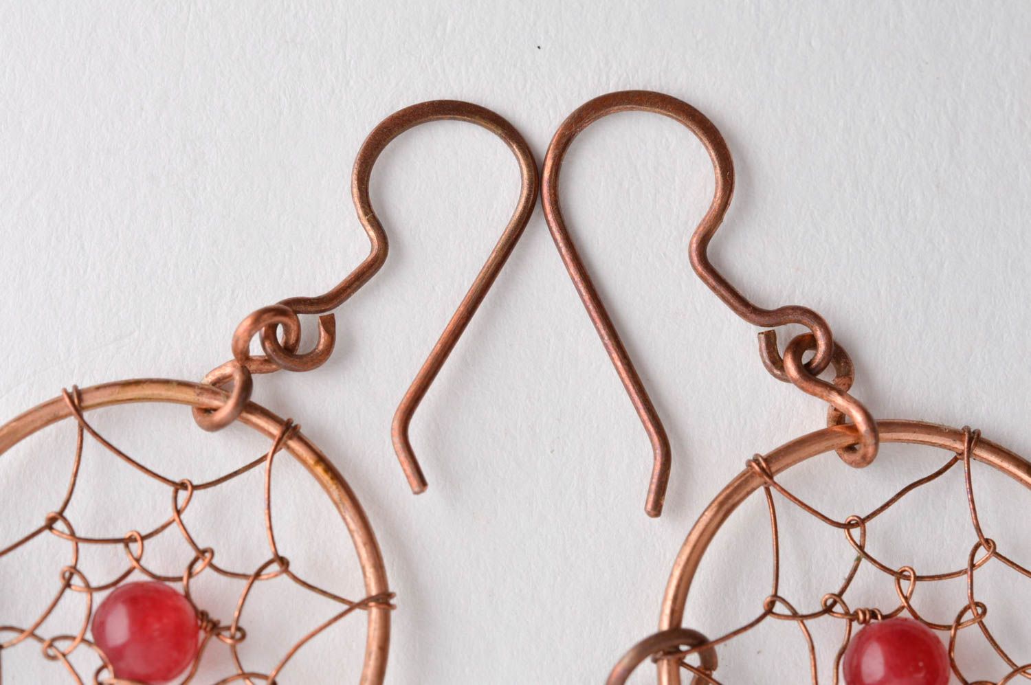 Copper earrings dreamcatcher earrings metal earrings stylish fashion bijouterie photo 4