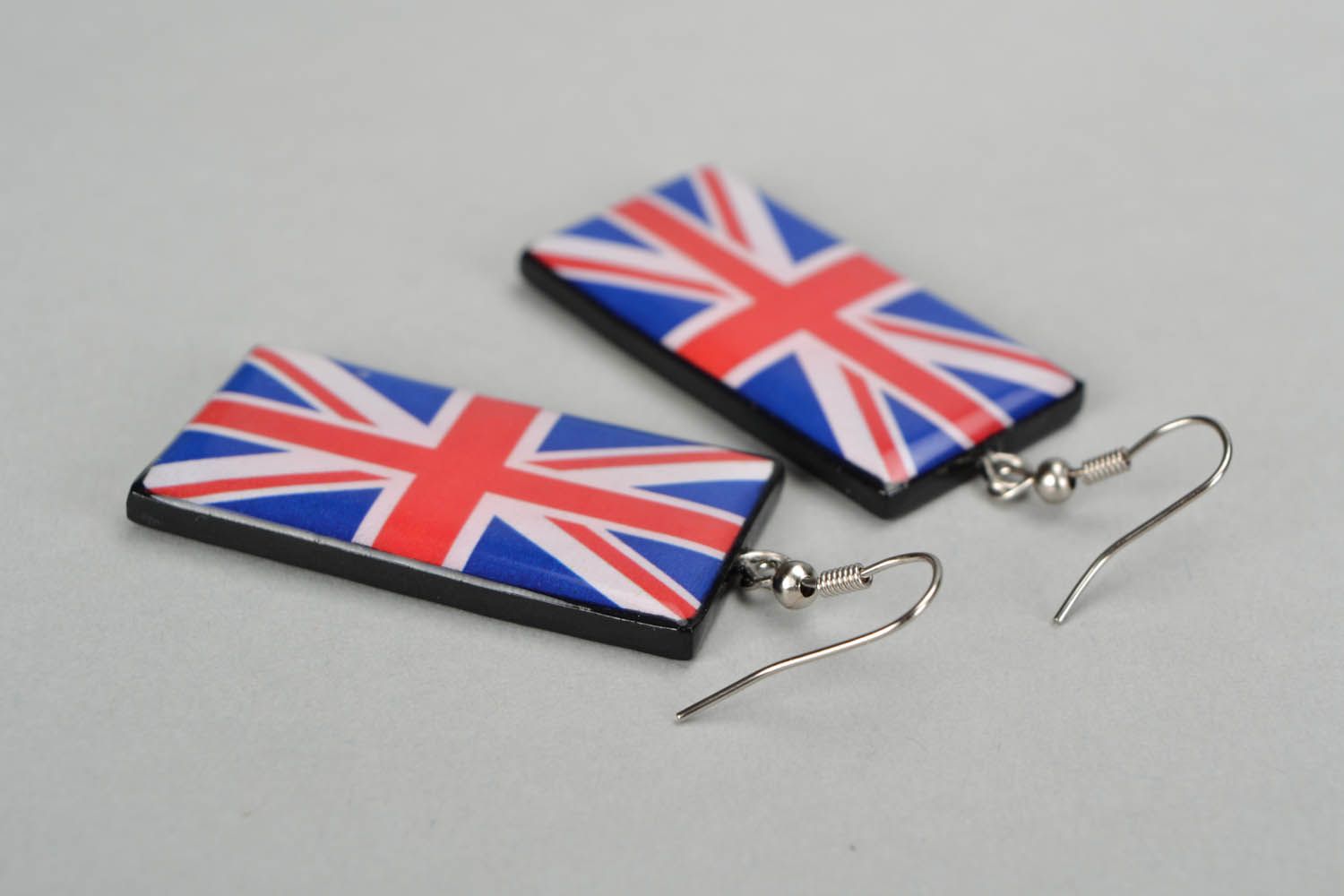 Ohrringe aus Polymerton Britische Flagge foto 4