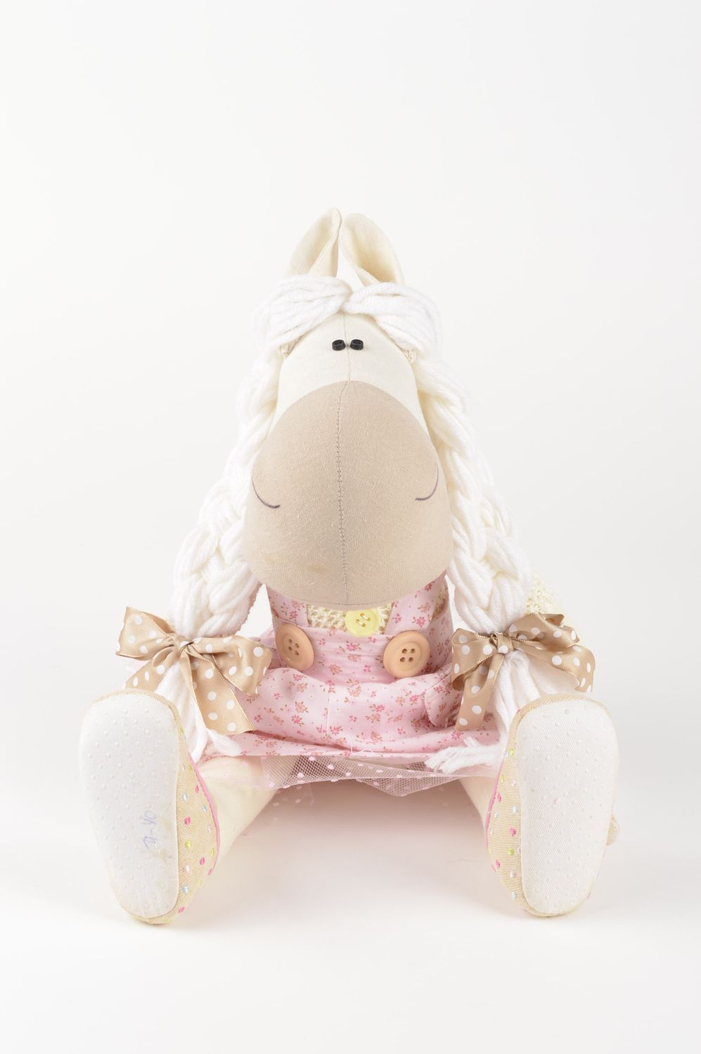 Handmade Kuscheltier Pferd im Kleid Stoff Spielzeug Geschenk für Kinder drollig foto 5