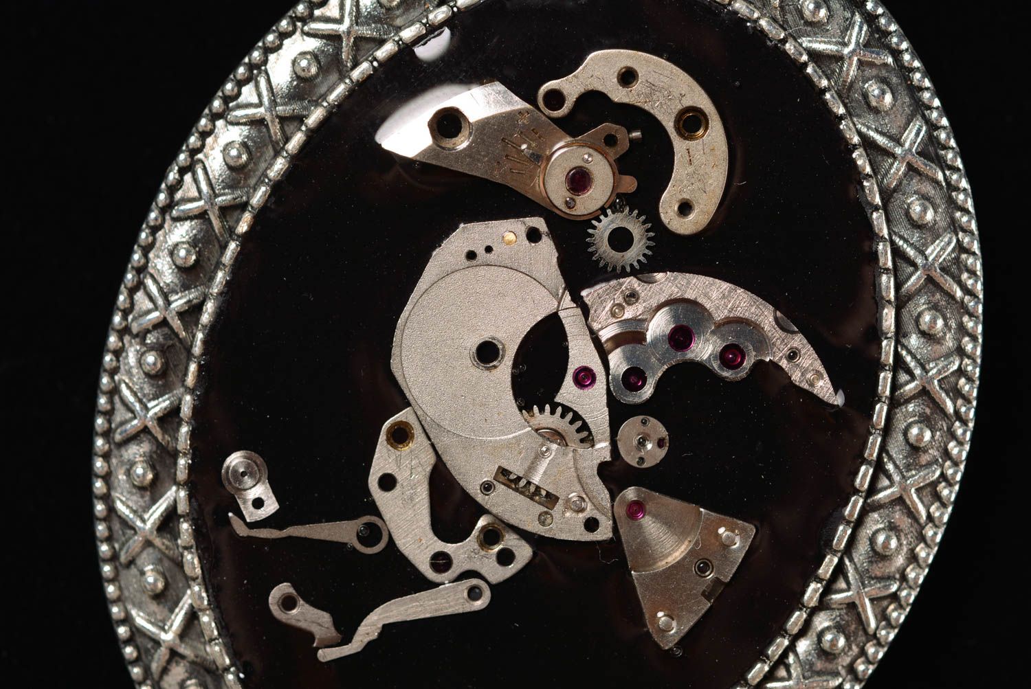 Handmade unique steampunk pendant designer jewelry necklace present for woman photo 4