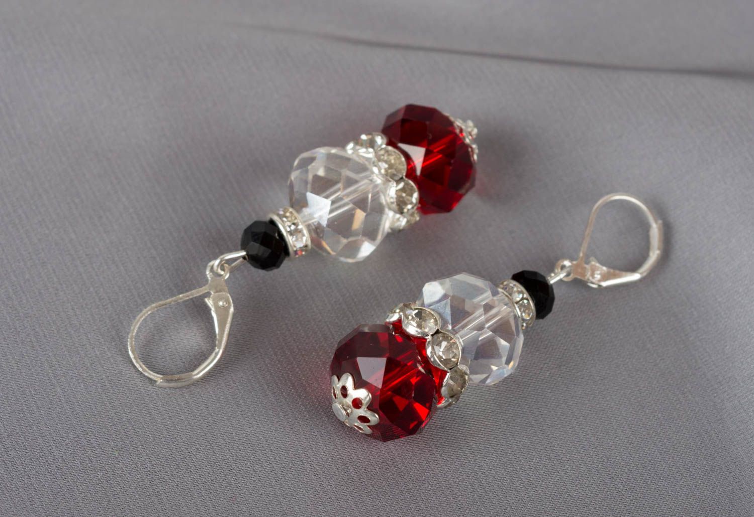 Ohrringe Gehänge handmade Perlen Ohrhänger Modeschmuck Damen Geschenk für Frauen foto 1