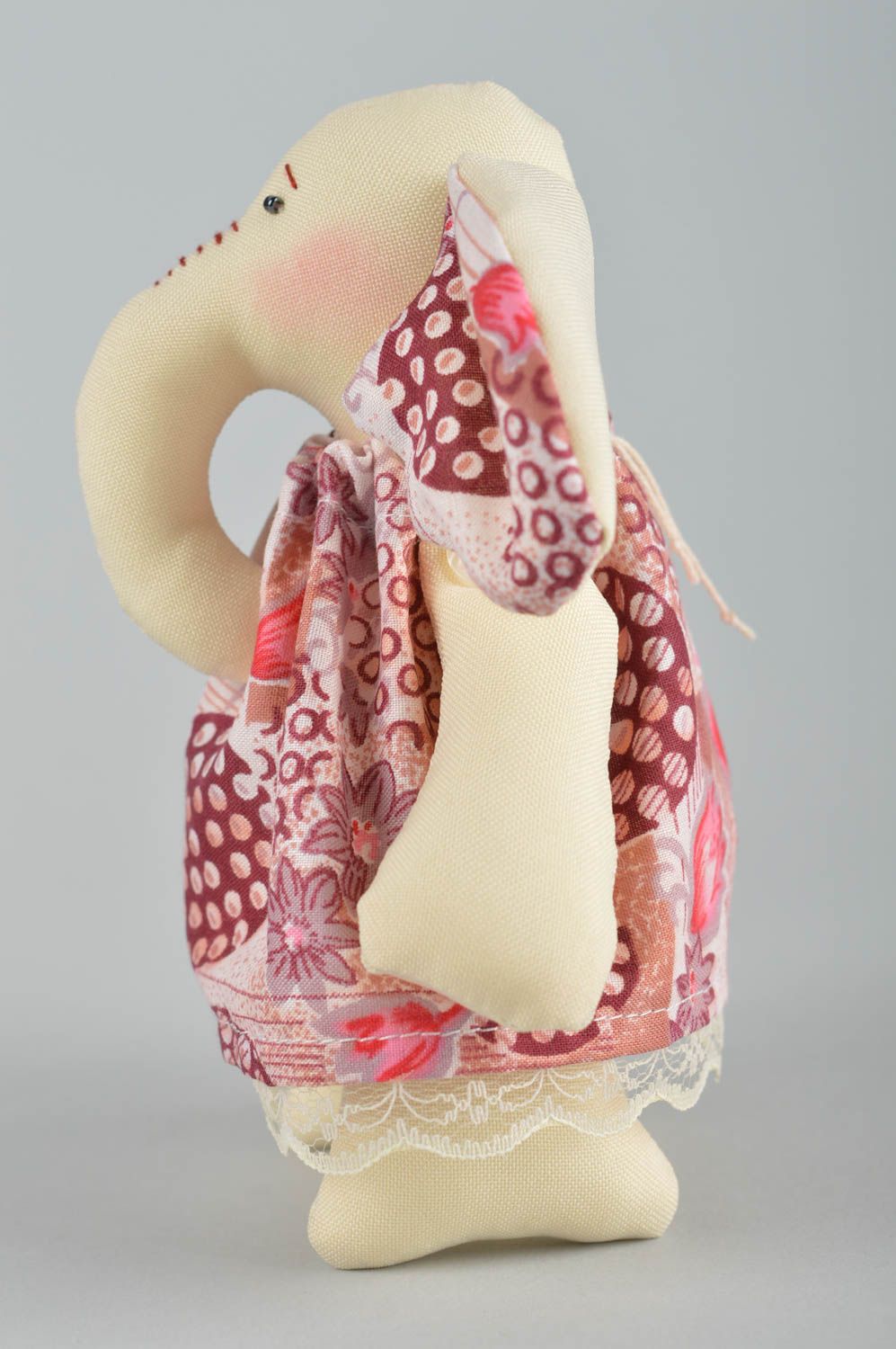 Handmade rag doll fabric toy for children textile elehpant toy nursery decor photo 3