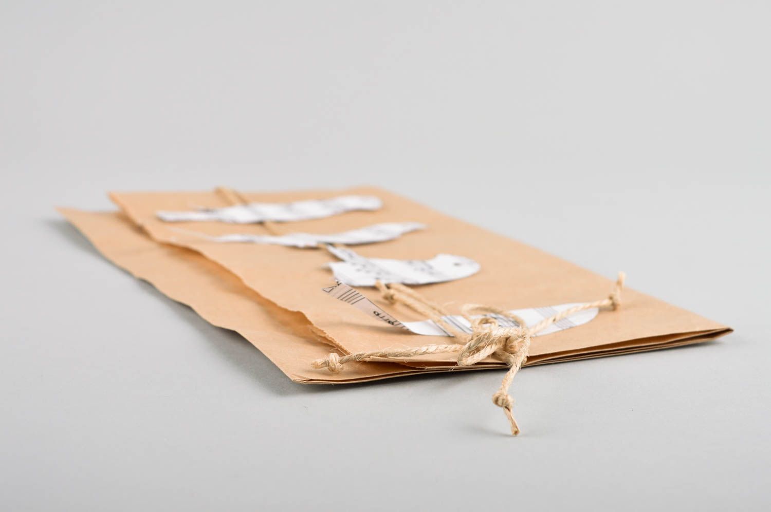Подарочная упаковка хэнд мэйд оригинальный подарок бумажный пакет с птичками фото 3