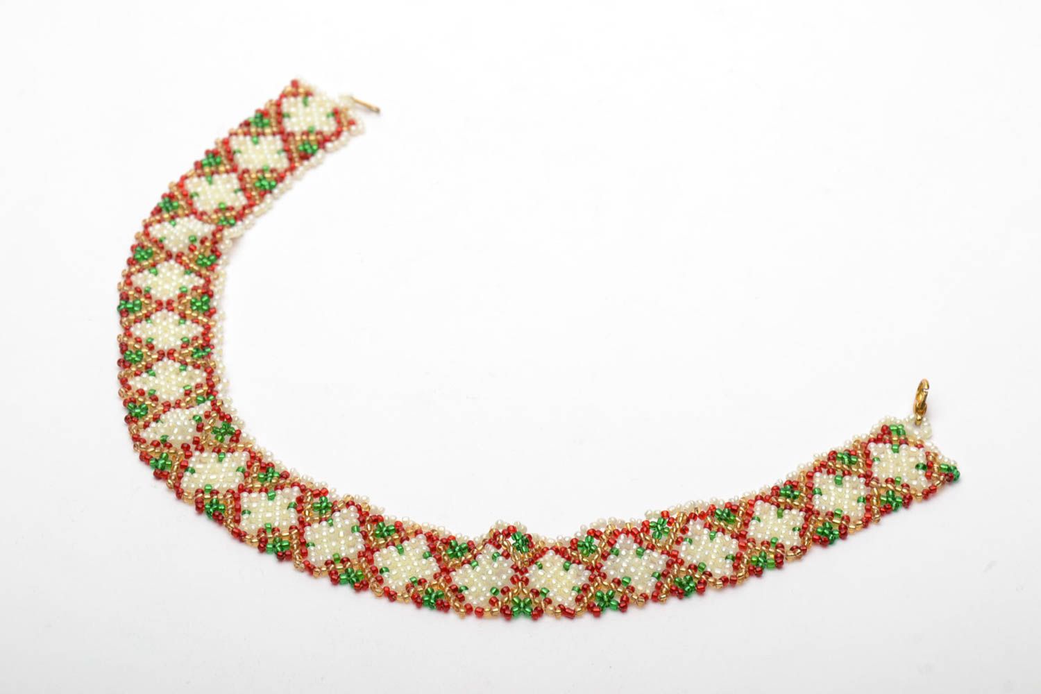 Beaded necklace in Ukrainian ethnic style photo 3