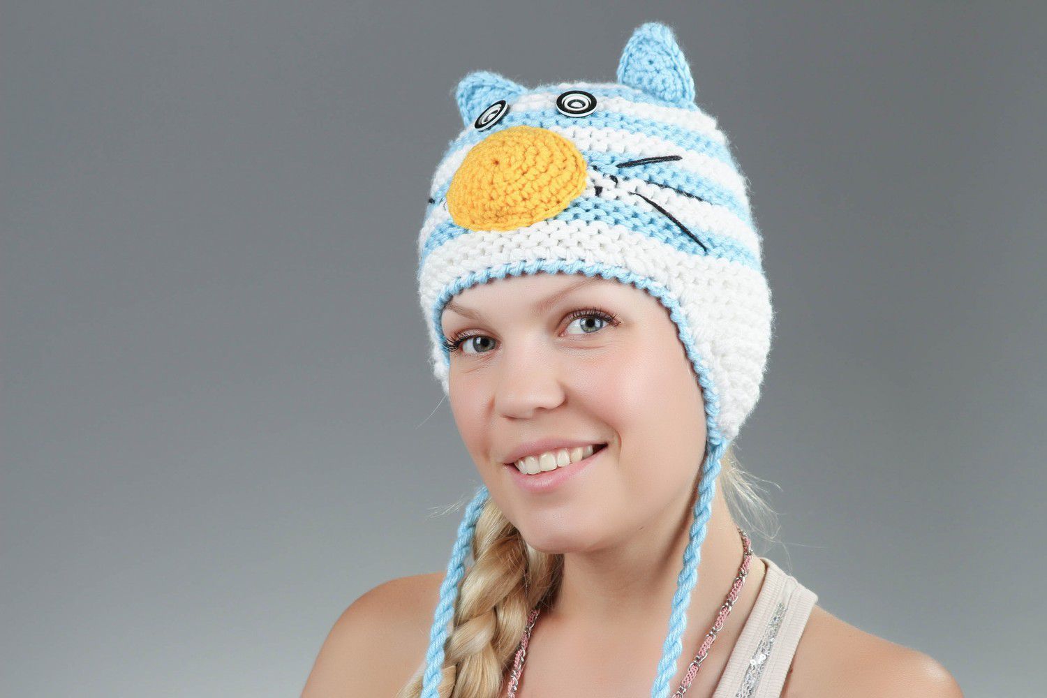 Knitted hat Matroskin cat photo 1