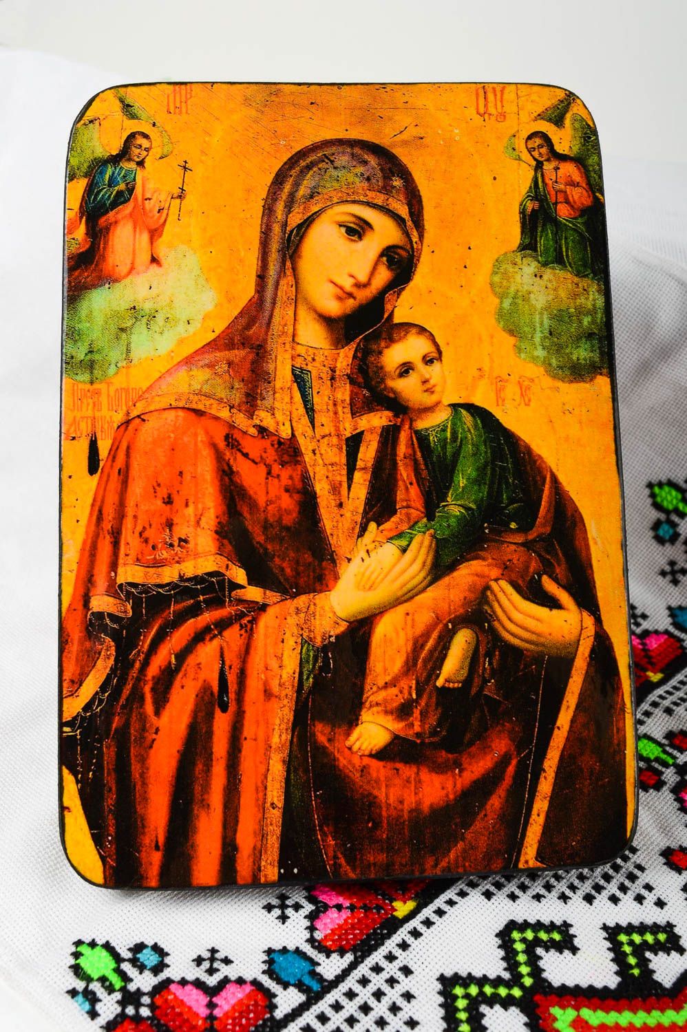 Икона ручной работы икона Богоматери Неустанной Помощи православная икона фото 1