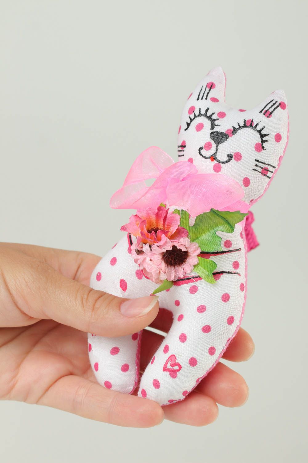 Мягкая игрушка ручной работы игрушка кот красивая игрушка для детей ароматная фото 4