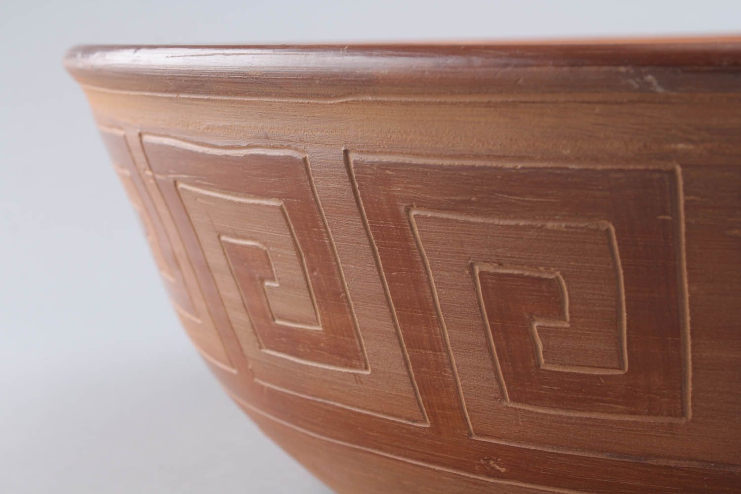 Tigela grande de argila feita à mão louça de cerâmica decorativa artesanal foto 5