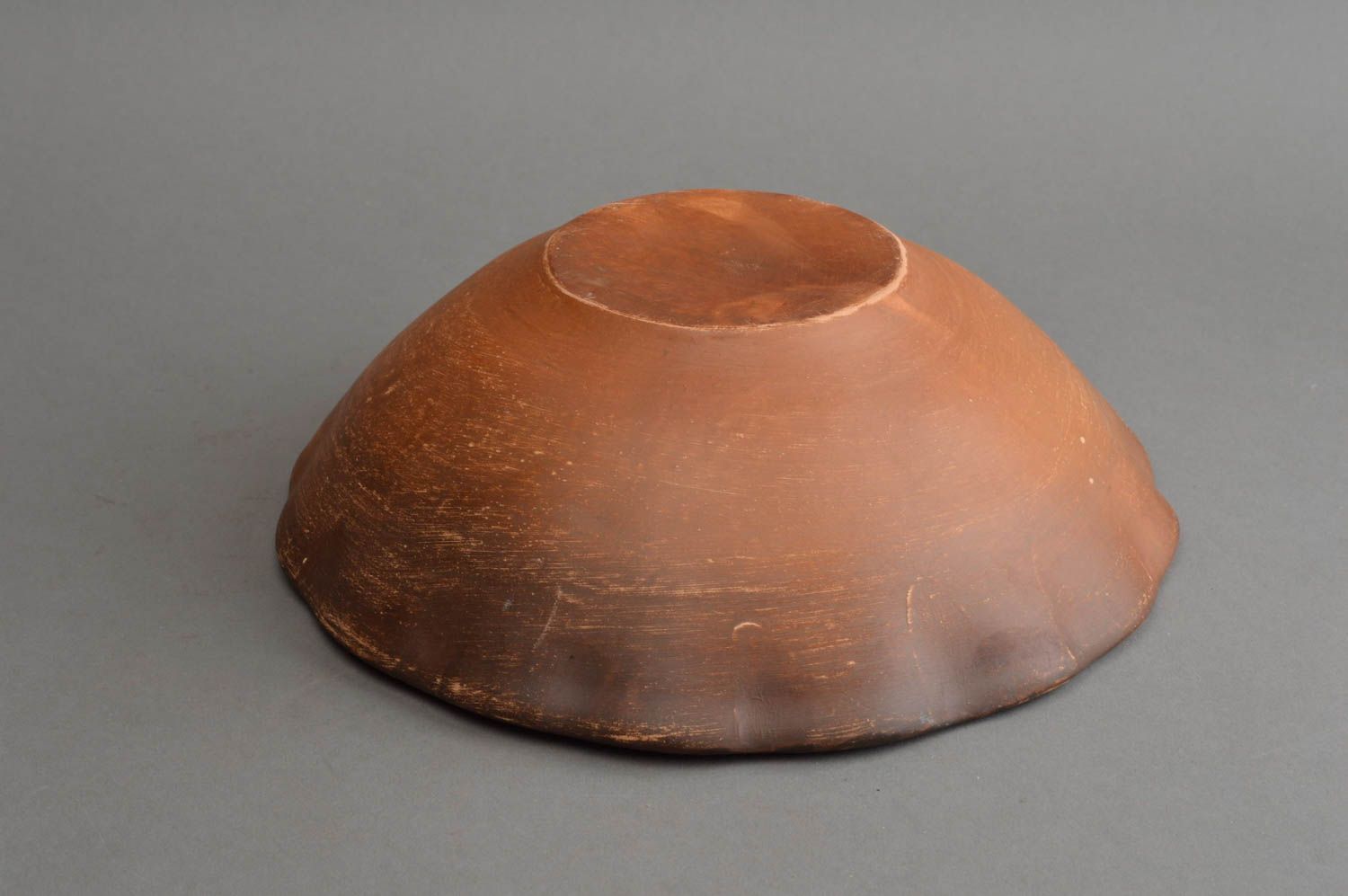 Bol en argile fait main design original vaisselle saladier brun poterie photo 4