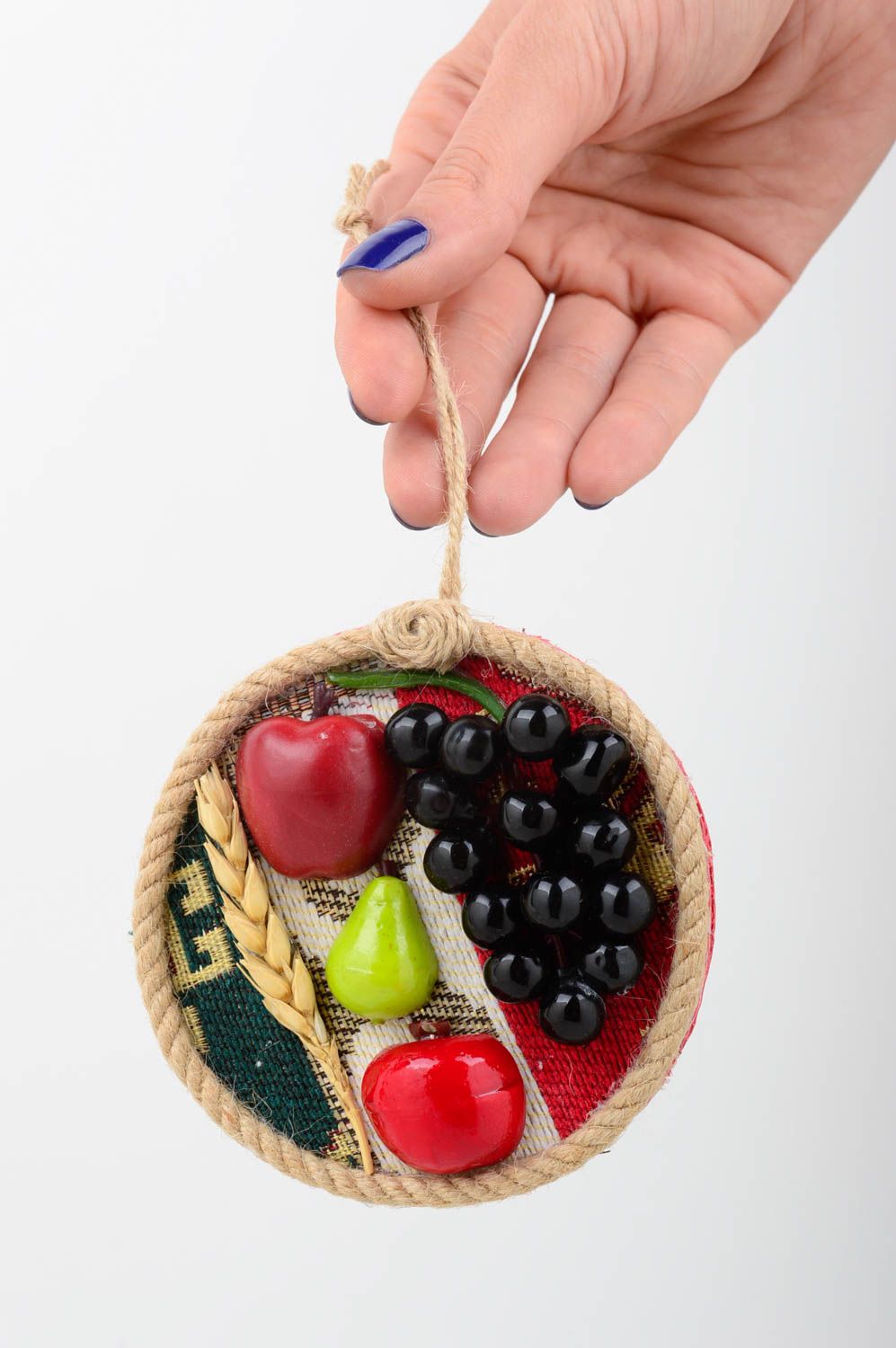 Magnet frigo rond Aimant original fait main avec fruits Décoration maison photo 5