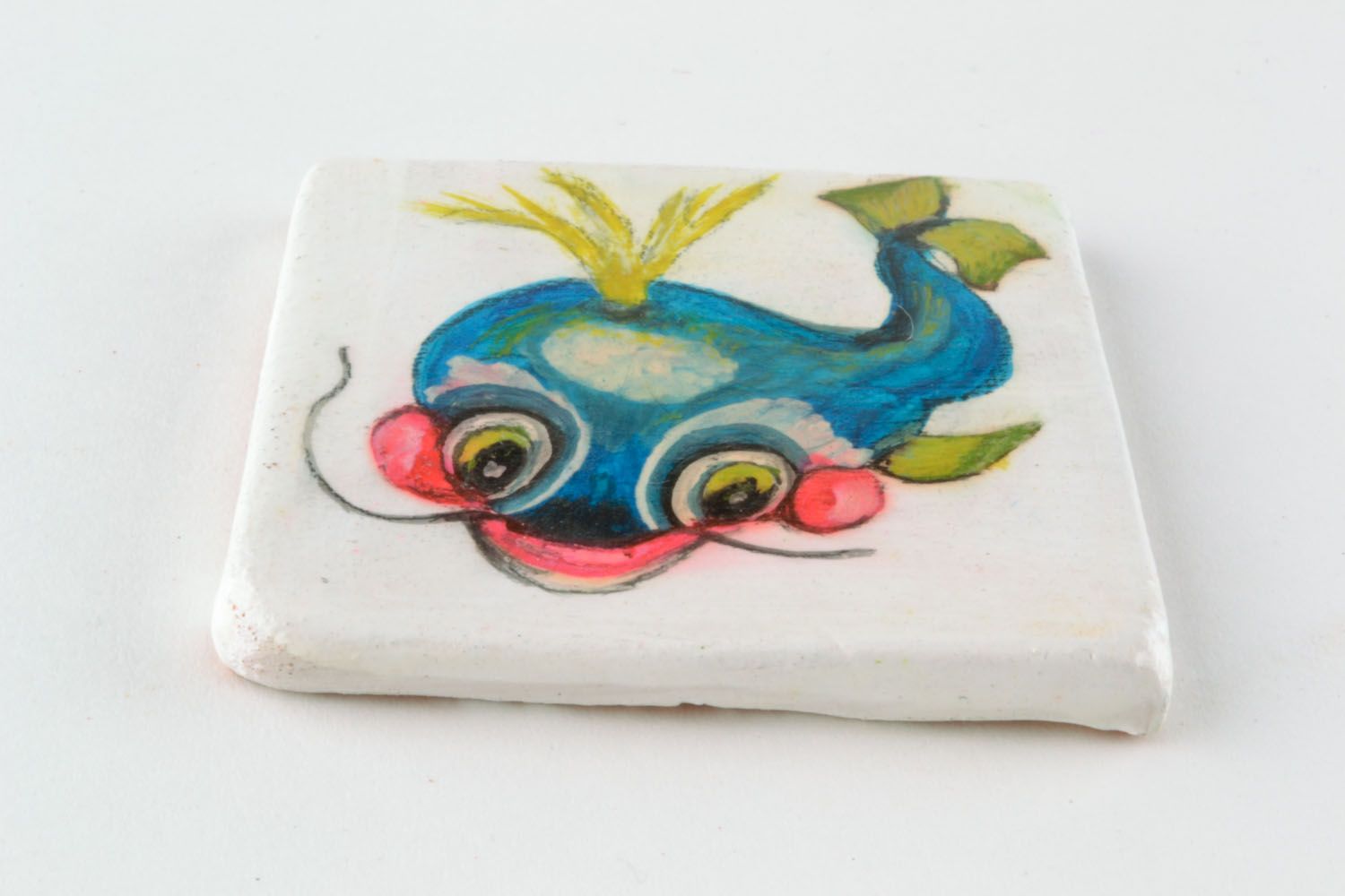 Clay magnet Whale with Mustache photo 4