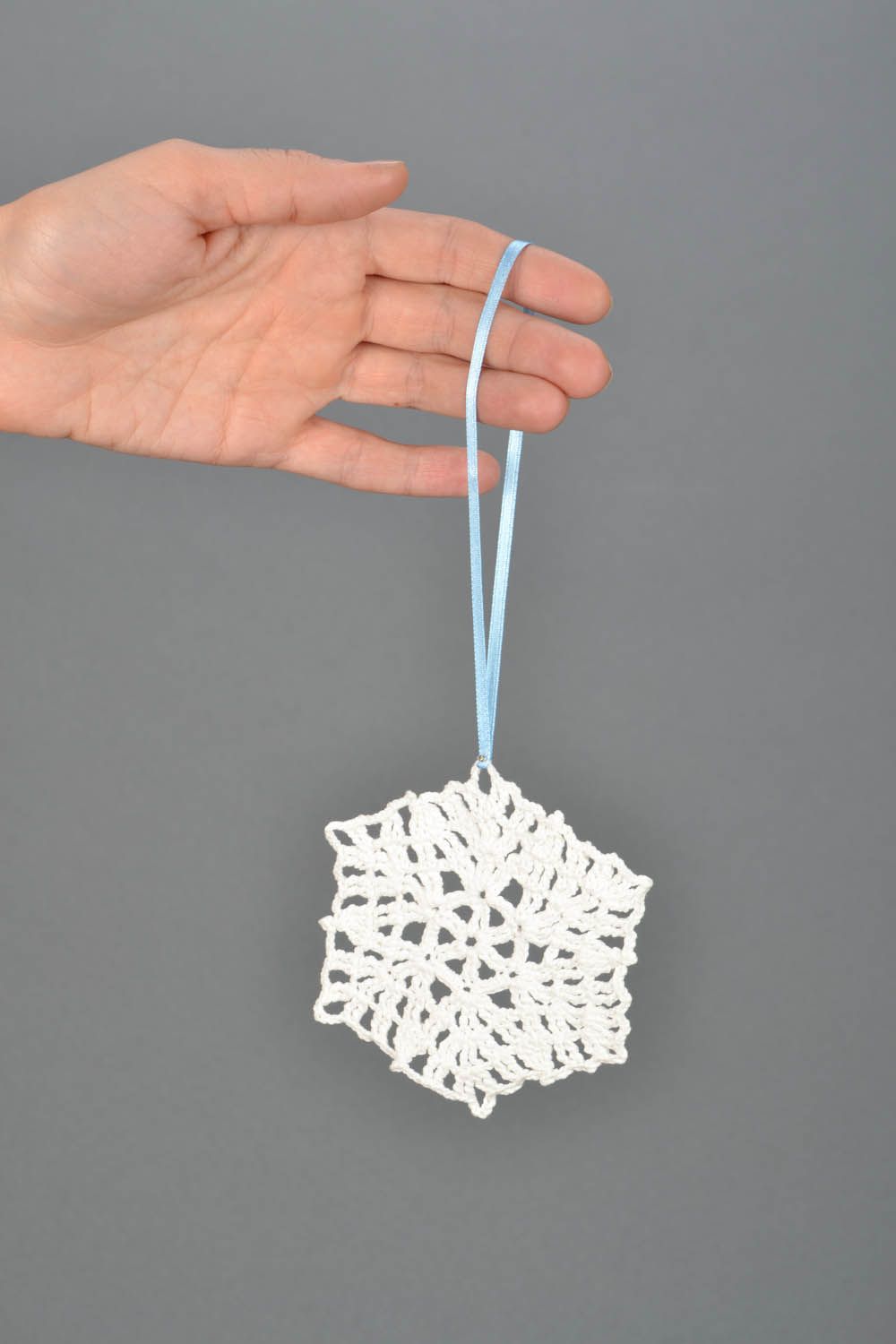 New Year interior decoration in the shape of a snowflake  photo 2