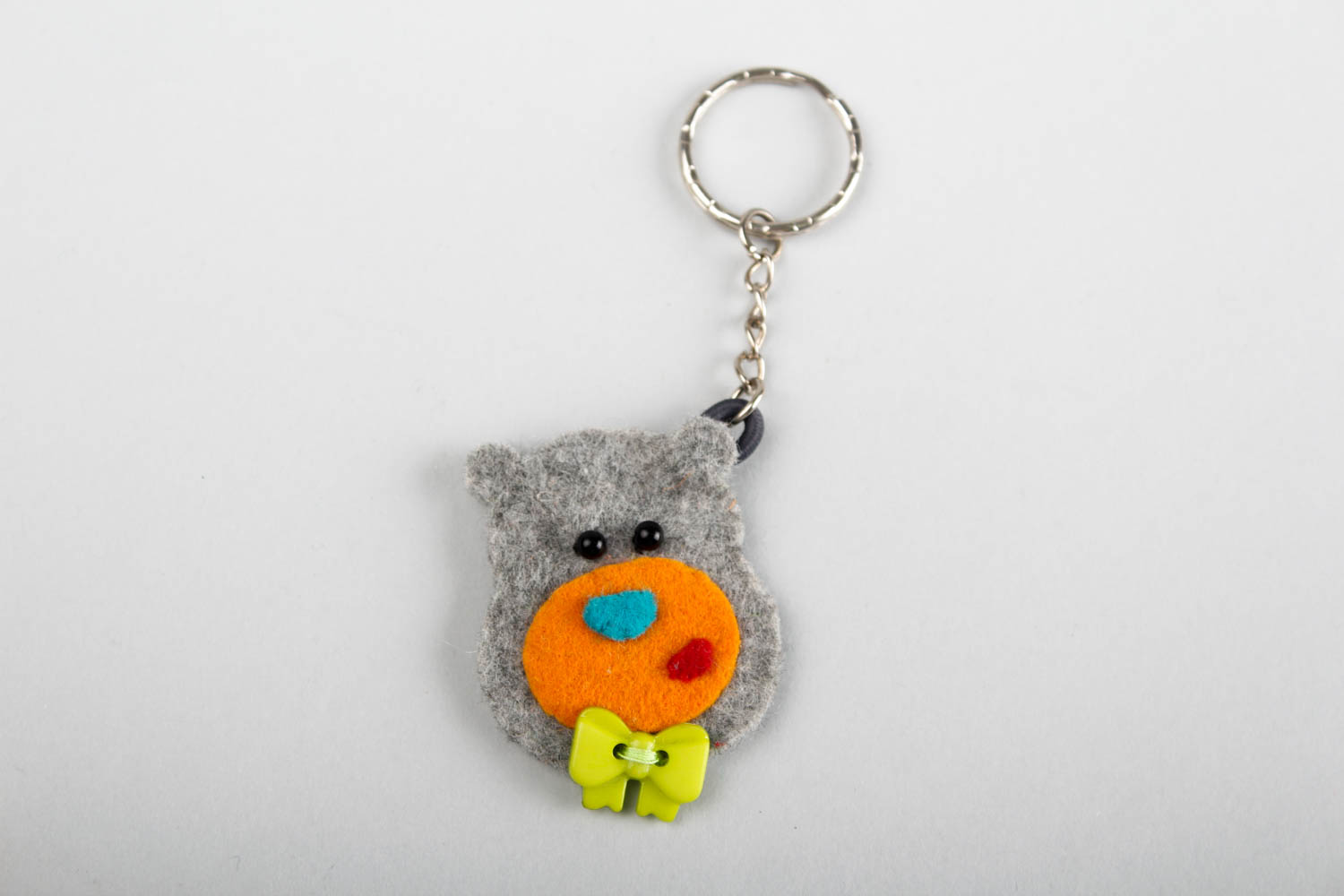 Funny toys handmade woolen keychain felted toy key accessories present for kids photo 5