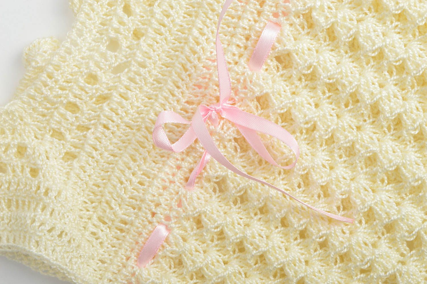 Crocheted baby dress crochet openwork beautiful handmade clothes for children photo 4