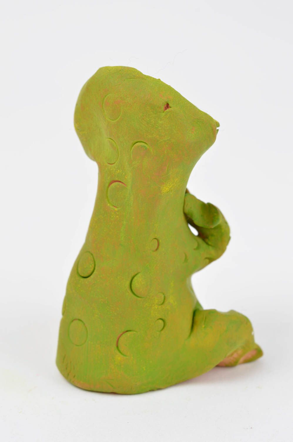 Handmade frog statuette unusual cute figurine stylish art pottery home decor photo 4