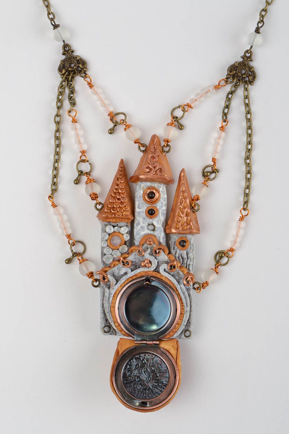 Collana in argilla polimerica fatta a mano accessori originali da donna  foto 9