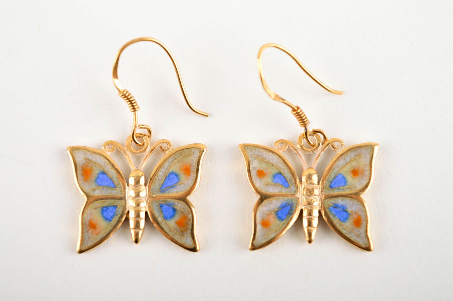 Accessoire für Frauen Messing Schmuck lange Ohrhänger Geschenk Schmetterlinge foto 3