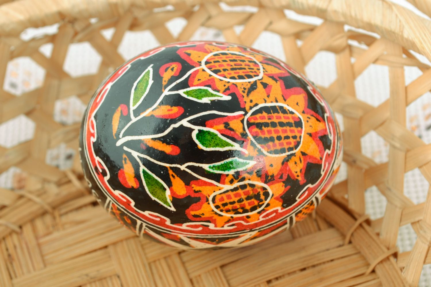 Unusual handmade painted Easter egg photo 1