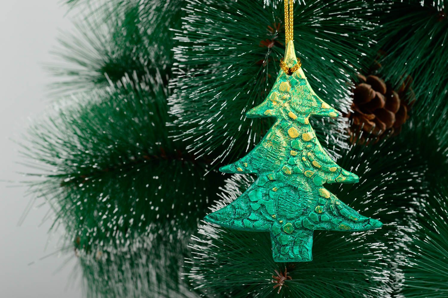 Stylish Christmas tree toys ceramic Christmas decor holiday idea decor use only photo 1