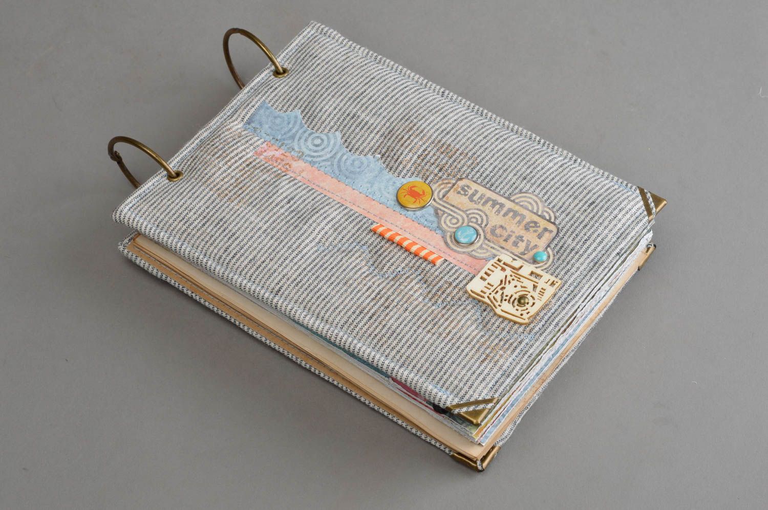 Handmade travel book fabric notepad designer notebook present for gilrs photo 2