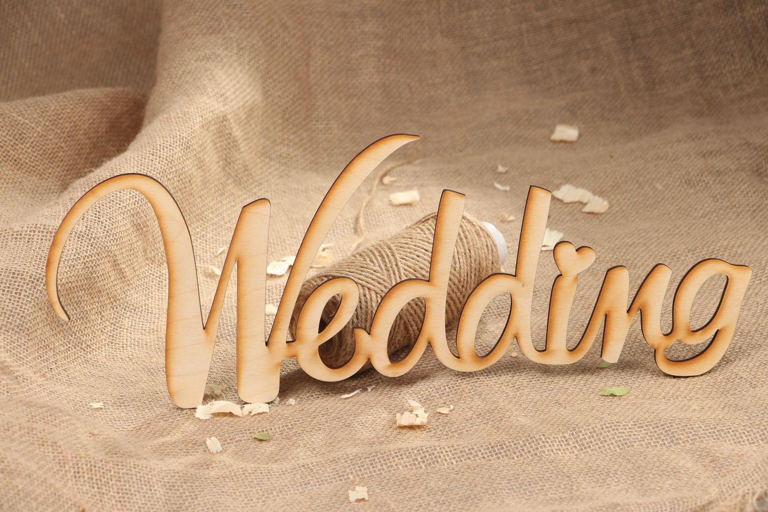 Semilavorato fatto a mano a forma di scritta wedding materiale da dipingere
 foto 5
