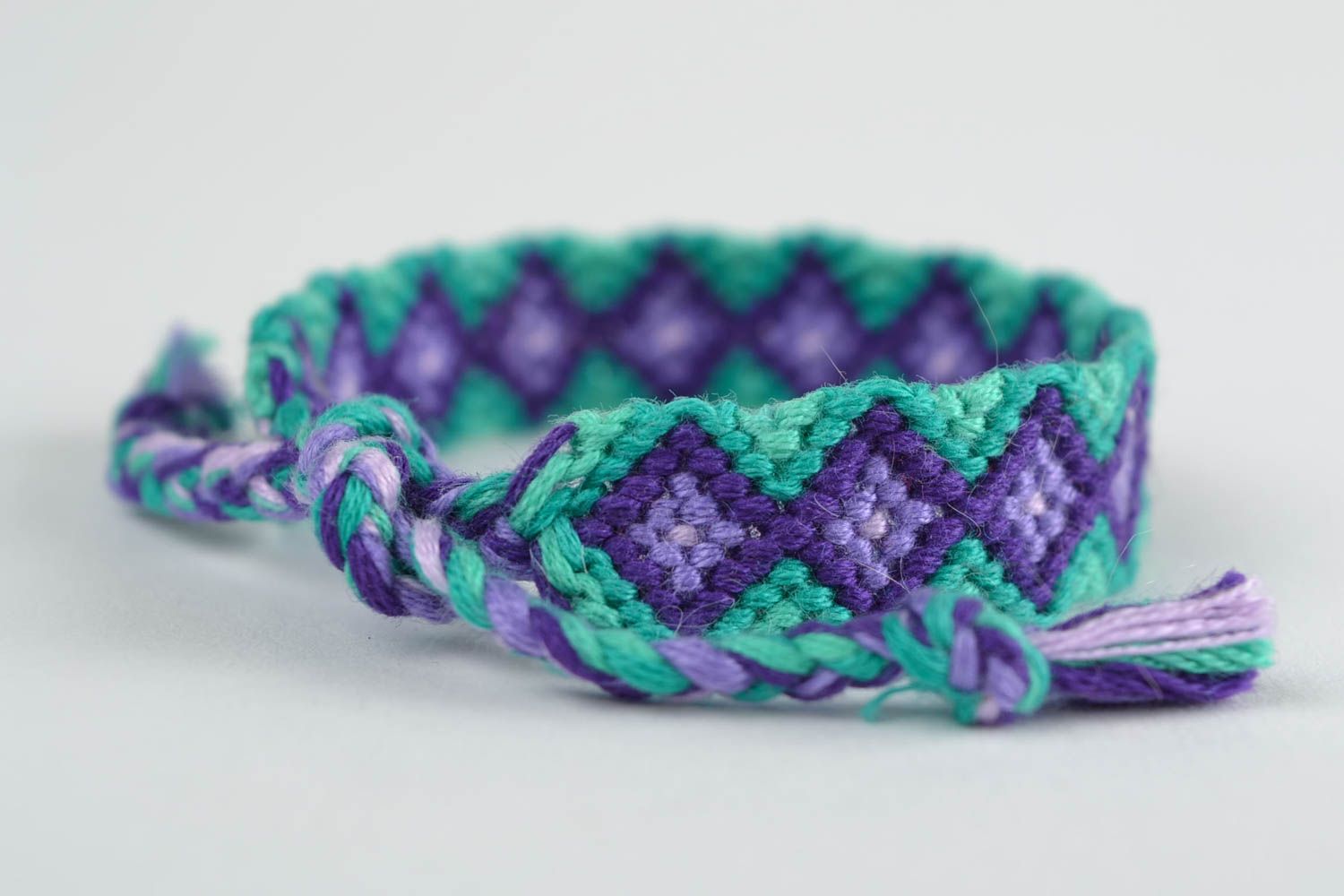 Stylish handmade multicolored textile woven wrist bracelet macrame photo 4
