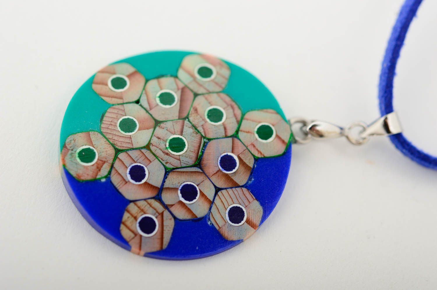 Handmade accessory wooden pendant for girls designer jewelry gift ideas photo 5