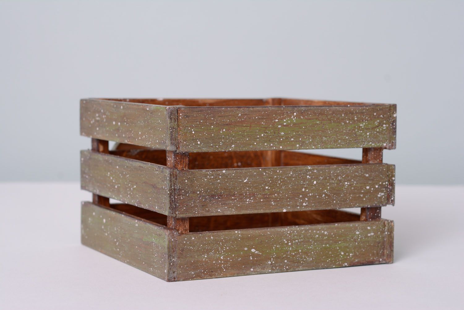 Caja de madera en técnica de decoupage Oveja foto 2