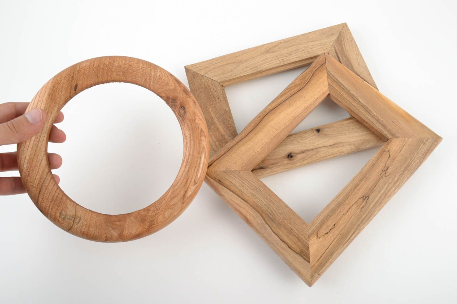 Cadres photo en bois faits main 3 pièces accessoires de créateur écologiques photo 4