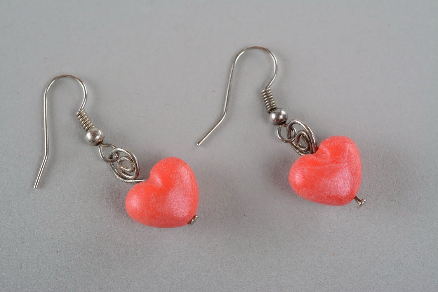 Earrings with charms made of polymer clay photo 2