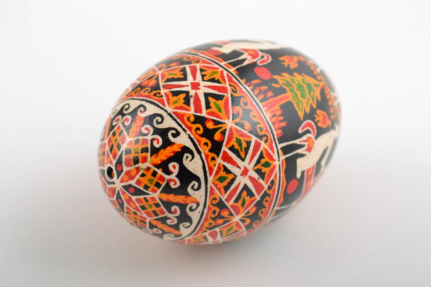 Расписное яйцо гусиное красивое подарок на Пасху цветное ручной работы фото 4