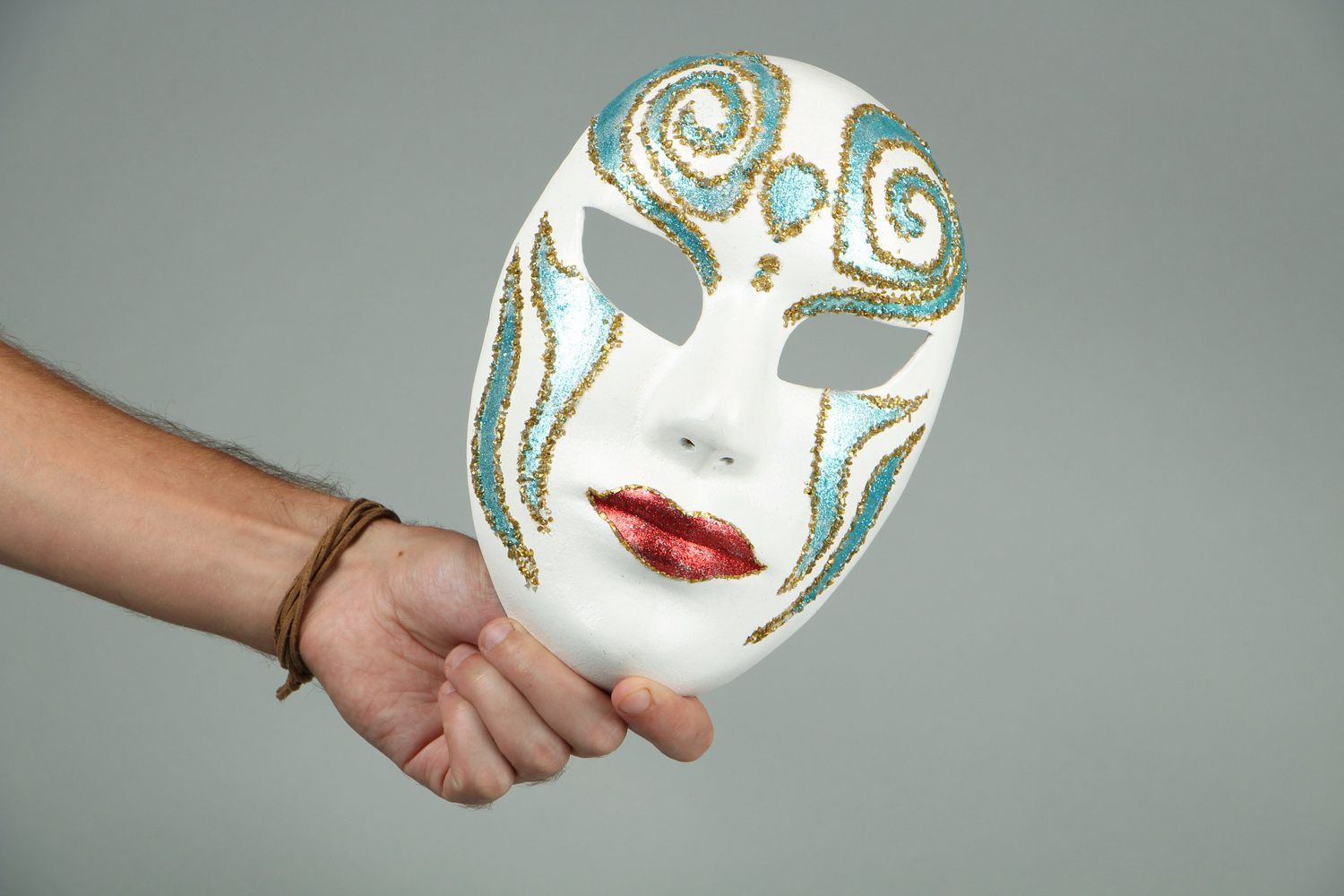Papier mache mask Venice lady photo 6