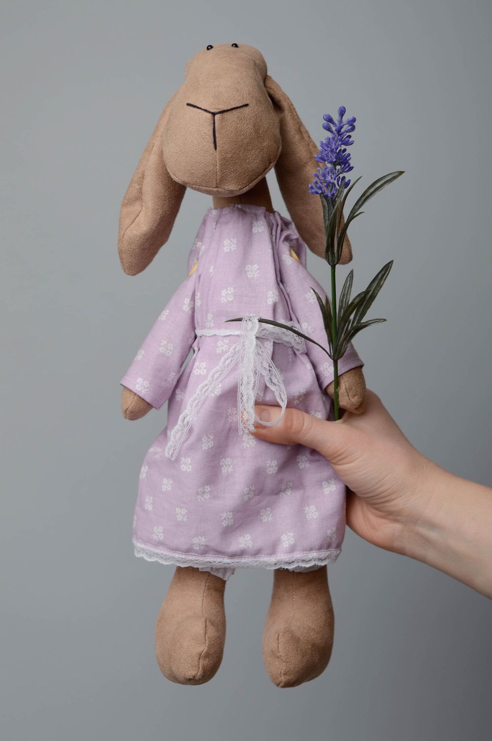Kuscheltier Handmade Puppe Schäfchen mit Lavendel foto 4