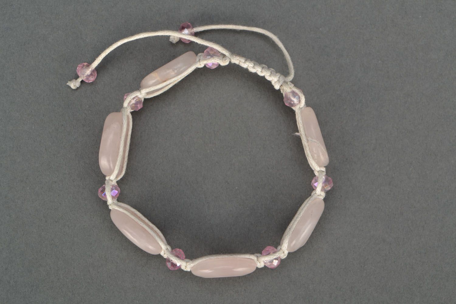 Homemade bracelet with pink quartz photo 2