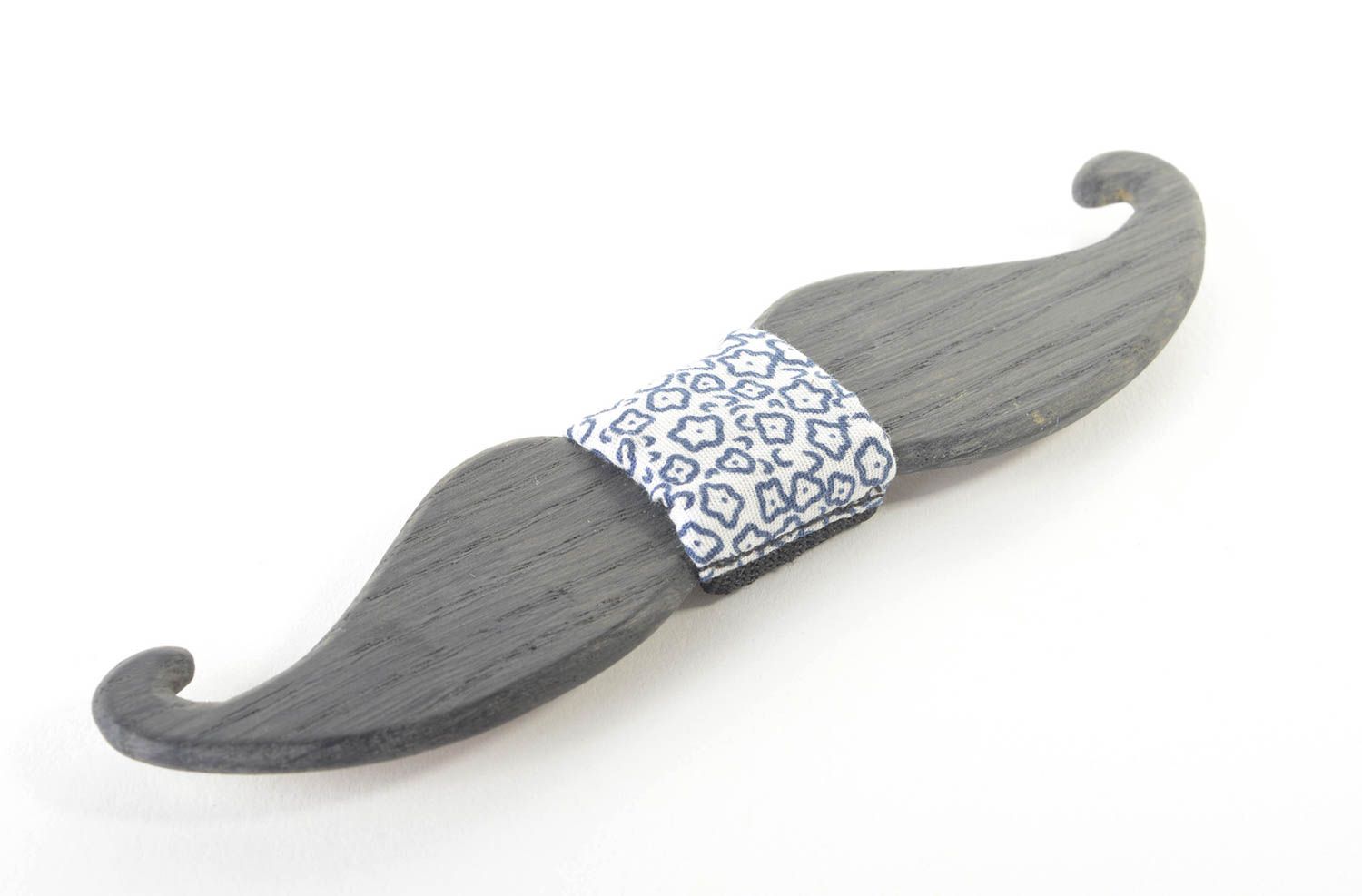 Graue Fliege aus Holz handmade Accessoire für Männer Krawatte Fliege Schnurrbart foto 2