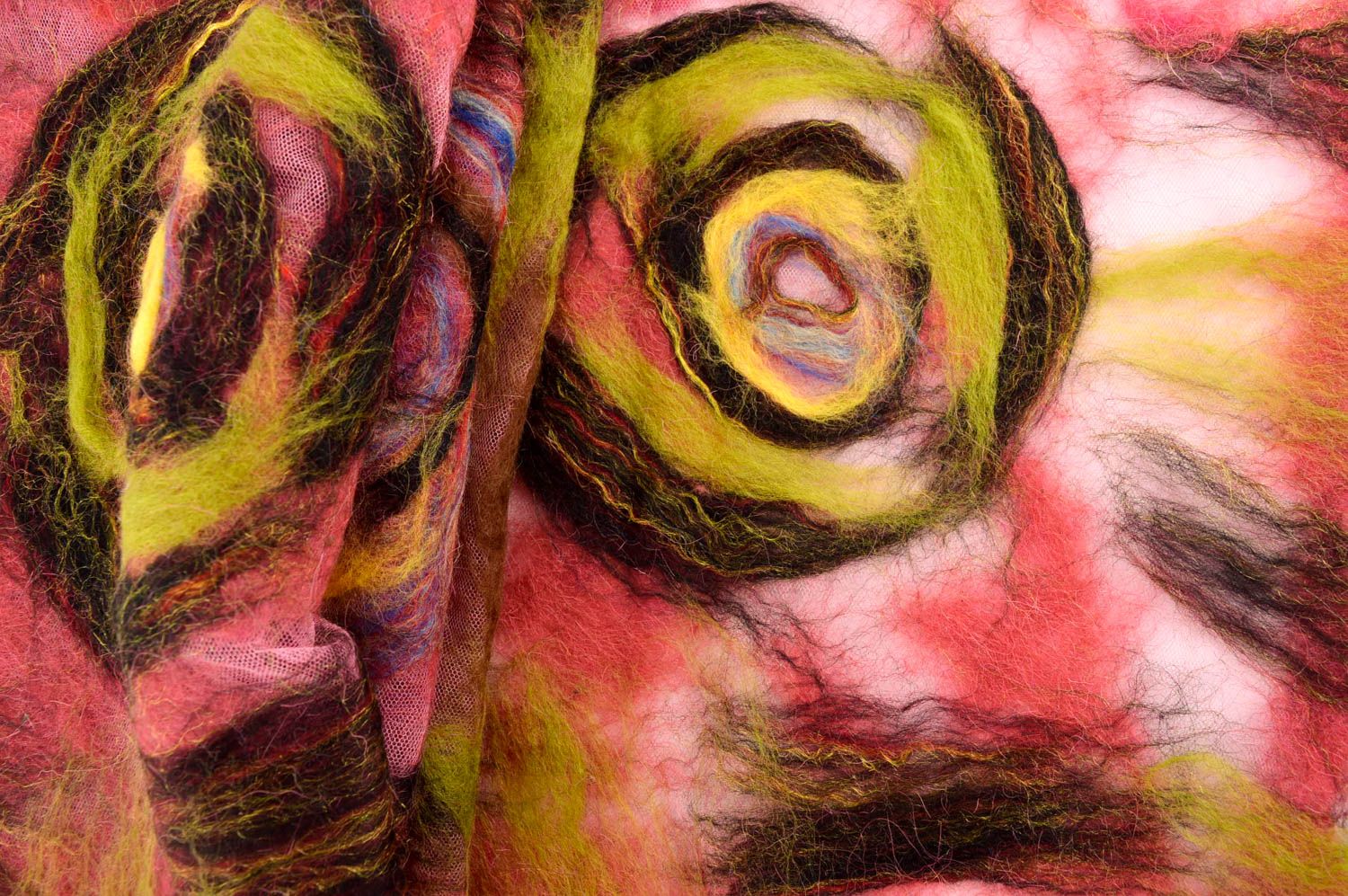 Шерстяной шарф ручной работы разноцветный женский шарф нарядный валяный шарф фото 5