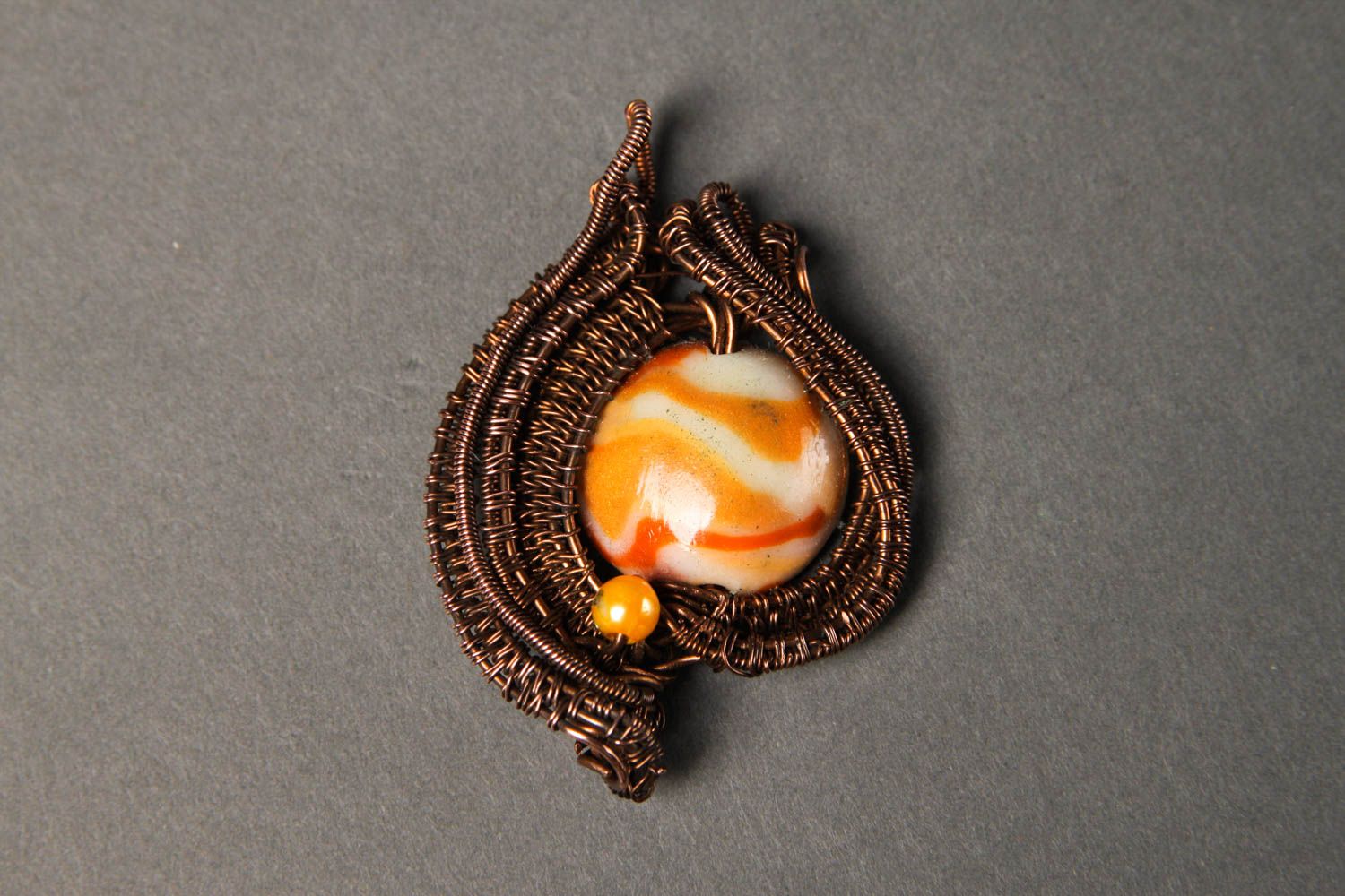 Handmade metal pendant necklace plastic pendant artisan jewelry designs photo 2