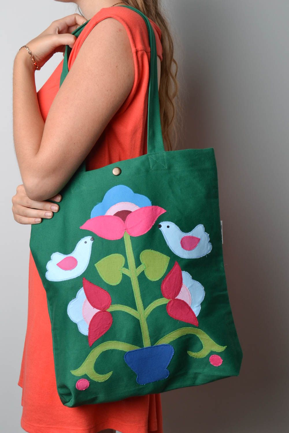 Bolso de tela de sarga artesanal estiloso accesorio para mujer regalo original foto 1