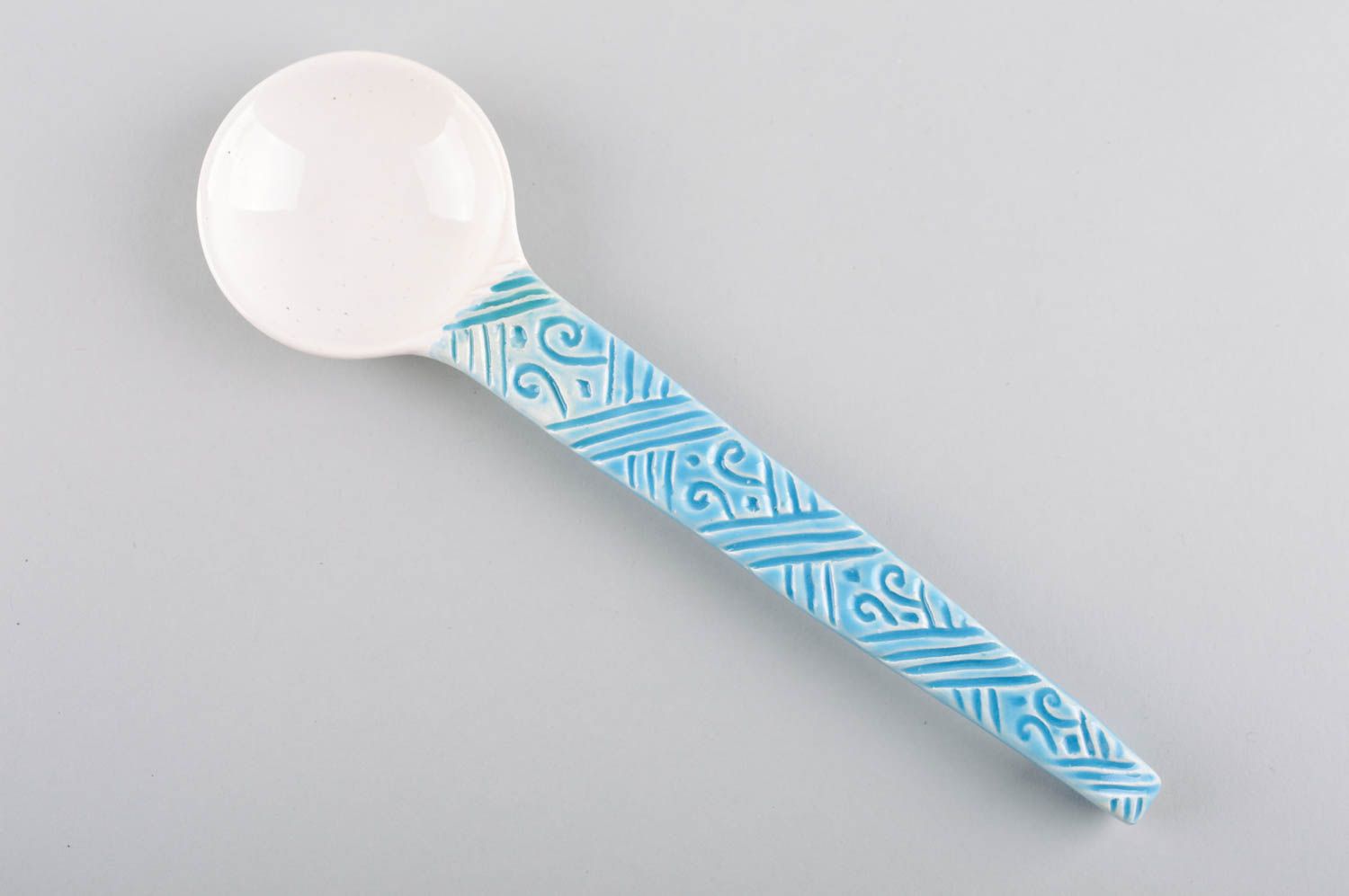Handmade designer ceramic spoon unusual stylish spoon cute bright ware photo 2